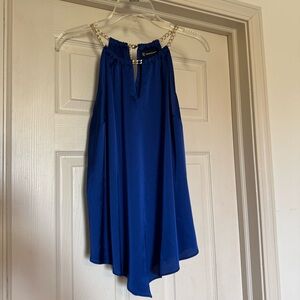 INC International Concepts Royal Blue Chain-Strap Tank Top